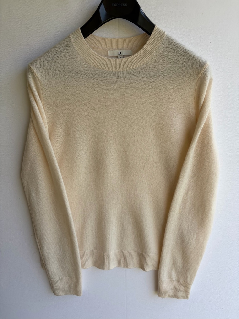 Banana Republic 100% Cashmere Crewneck Sweater Cream Ivory Size M